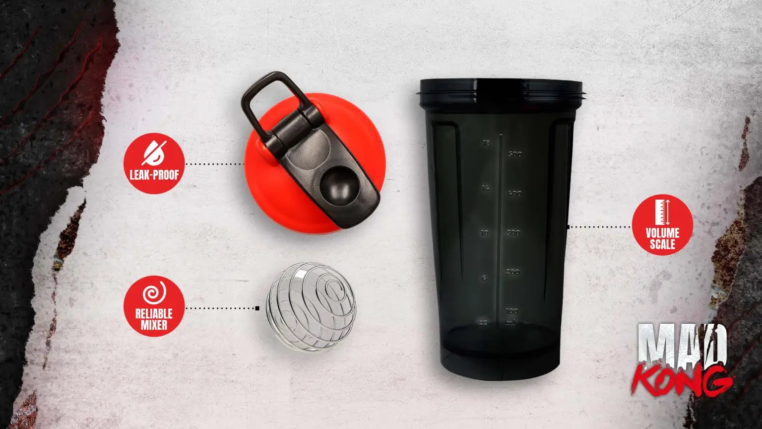 Mad Kong 500ml Hiro.Lab Shaker – fitness accessories