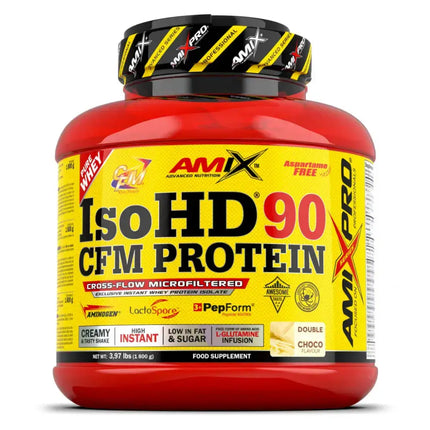 AMIX ISOHD 90 CFM whey isolat 90% protéines saveur Double White Choco pot 1,8 kg