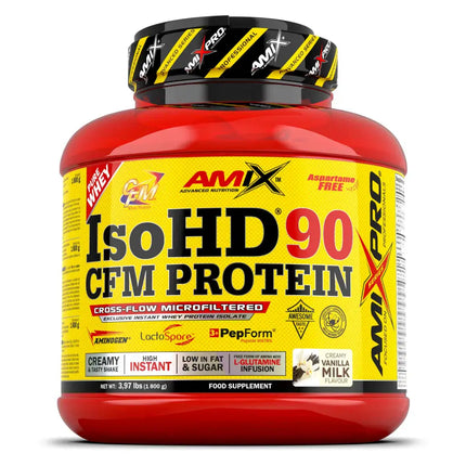 AMIX ISOHD 90 CFM whey isolat 90% protéines saveur Creamy Vanilla Milk pot 1,8 kg