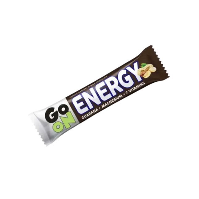 GO ON Energy Bar Peanut Caramel 50g – Barre énergétique au guarana, magnésium et vitamines, idéale pour les sportifs et les personnes actives