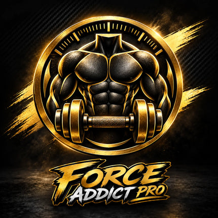 Emblème sportif noir et or pour bilan coaching complet 60 min - Force Addict Pro