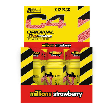 C4 Original Shots 12 × 60 ml - Millions Strawberry