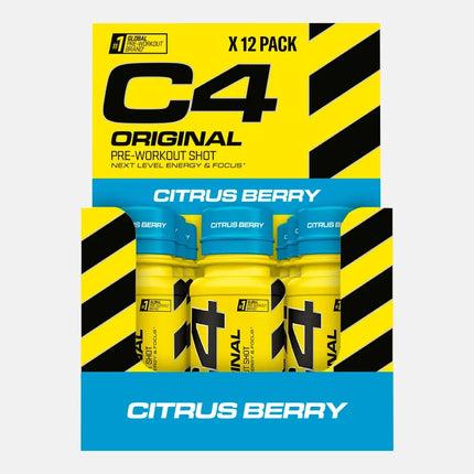Cellucor C4 Original Shots Citrus Berry, boîte de 12 flacons de 60 ml