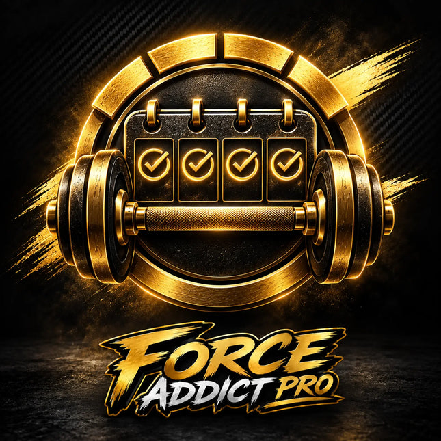 Programme sportif noir et or pour coaching mensuel de 4 semaines - Force Addict Pro