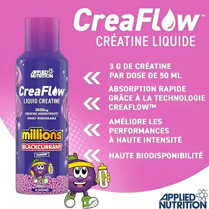 Bienfaits de la créatine CreaFlow Millions Blackcurrant – haute intensité et biodisponibilité