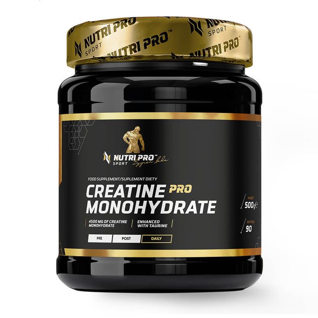 Pot de Créatine PRO Monohydrate 500 g Nutri Pro Sport, version aromatisée pomme ou orange