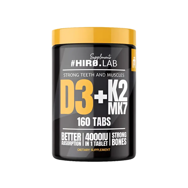 Hiro.Lab D3 + K2 MK7 - Complément essentiel pour renforcer vos os et votre immunité.