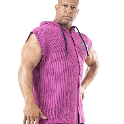 Débardeur Sans Manches Oldschool Spikes Hoodie Magenta Boston Legal Power