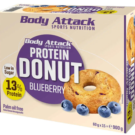 Protein donut 60g Myrtille Body Attack Sports Nutrition