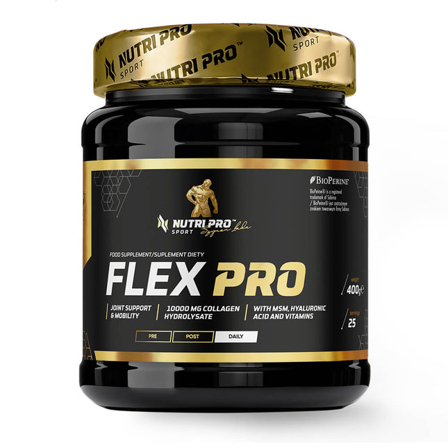 Pot de FLEX PRO collagène, glucosamine et MSM Nutri Pro Sport, 400 g