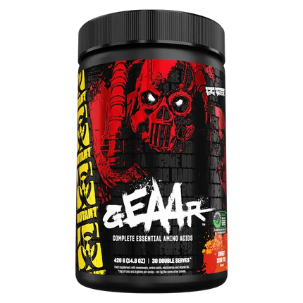 Conteneur noir de GEEAR 420g avec amino acides et créatine pour la musculation