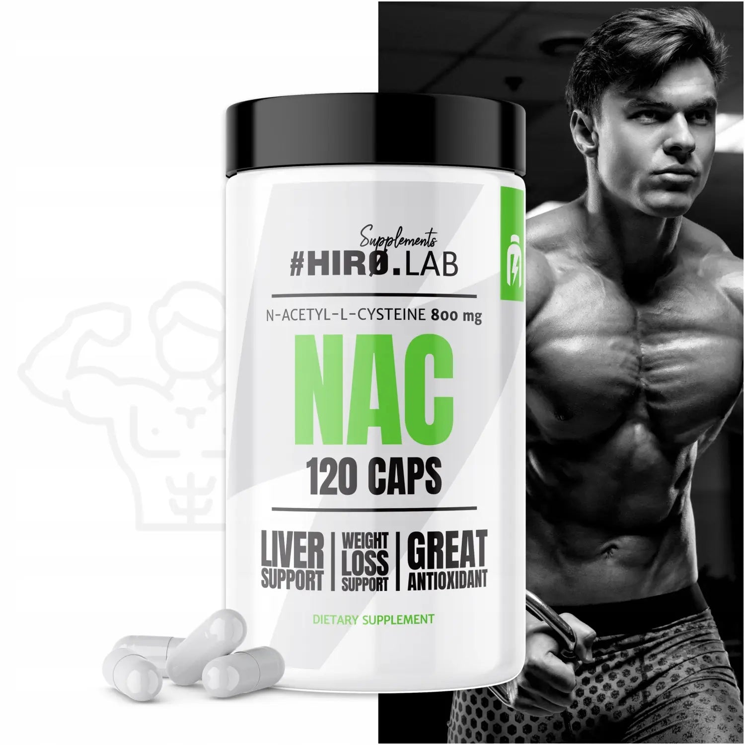 NAC 800mg Hiro.Lab – antioxidant supplement for athletes and liver support