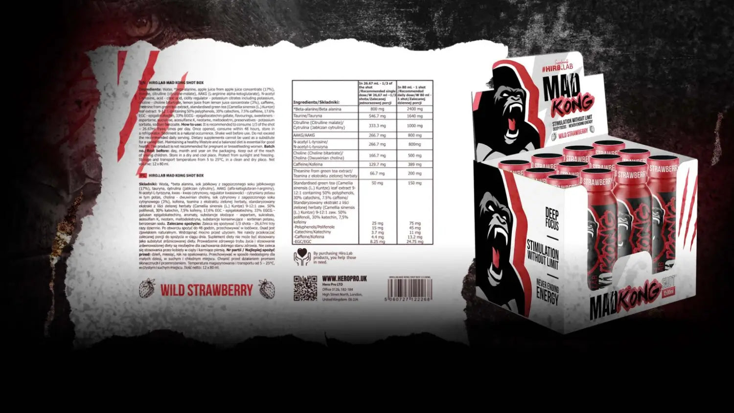 Mad Kong Shot – Détails des ingrédients et de la composition nutritionnelle