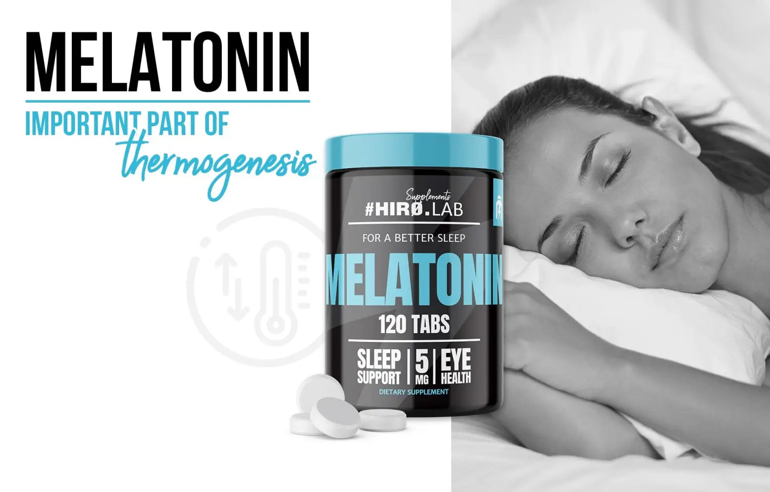 Melatonina Hiro.Lab - Suplemento natural para un sueño profundo y reparador, 120 comprimidos