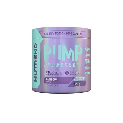 Nutrend Pump 225g - Pré-entraînement sans caféine pour une congestion musculaire et des performances accrues - saveur Rainbow