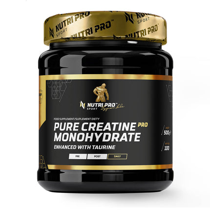 Pot de Créatine PRO Monohydrate 500 g Nutri Pro Sport, version nature sans arôme