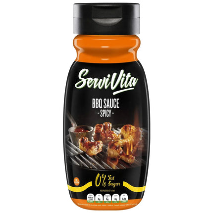 Sauce Zéro 320 ml Barbecue Épicé Servivita – sauce sans sucre ni graisses, goût barbecue fumé et piquant, faible calories