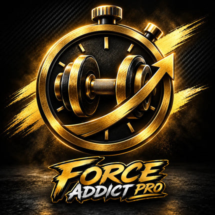 Chronomètre et haltère noir et or pour suivi coaching 30 min - Force Addict Pro