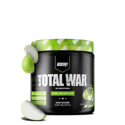 Total War Pre-workout 441g avec pomme verte, citrulline malate et réduction de congestion musculaire