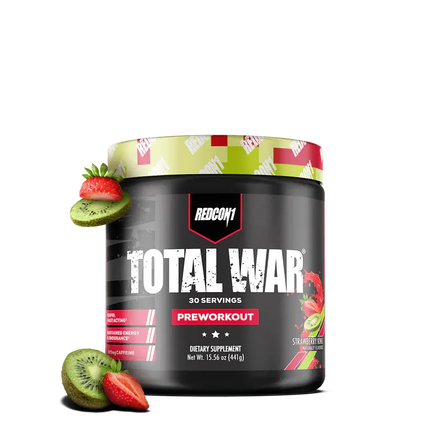 Pré-Workout Redcon1 Total War Fraise Kiwi – Performance et énergie – 30 doses